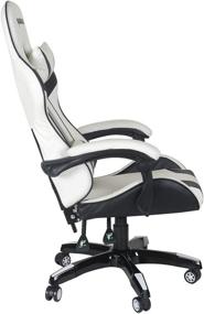 img 2 attached to 🪑 Raidmax DK602 Drakon Gaming Chair - Ergonomic Racing Style PU Leather Seat, Headrest with Foldable Foot/Leg Rest (White - No Footrest)