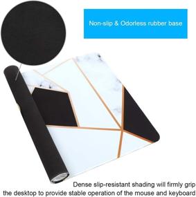 img 1 attached to 🖱️ Anyshock Desk Mat: XXL Gaming Cute Mouse Pad 35.4"x15.7" with Stitched Edges, Non Slip Base - Geometric Marble Design. Waterproof, Perfect for Office, Home, Girls, Men