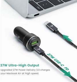 img 1 attached to VELOGK 20W USB C Fast Car Charger with Dual-Port (PD&QC 3.0) and Cable for iPhone 12/Pro Max/Mini/11/SE/XS/XR/X/8P, iPad Mini 5/Air 3/2 (3.3ft)