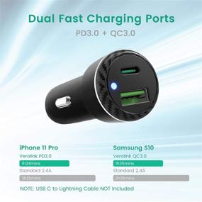 img 2 attached to VELOGK 20W USB C Fast Car Charger with Dual-Port (PD&QC 3.0) and Cable for iPhone 12/Pro Max/Mini/11/SE/XS/XR/X/8P, iPad Mini 5/Air 3/2 (3.3ft)