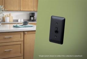 img 3 attached to Franklin Brass W10246-FB-C Stamped Round Double Toggle Switch Wall Plate/Switch Plate/Cover, Flat Black – Enhance Your Décor with Stylish Functionality