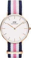 разноцветный ремешок нато для часов: daniel wellington classic southampton логотип