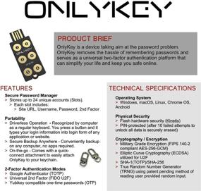 img 1 attached to Повышенная безопасность с OnlyKey FIDO2/U2F ключем: аппаратный менеджер паролей, двухфакторная аутентификация, портативное шифрование, поддержка PGP/SSH/Yubikey OTP, совместимость с Windows/Linux/Mac OS/Android.