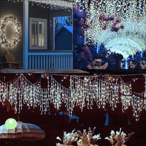 img 2 attached to 🎄 Joliyoou Dripping Window Lights - Stunning 360 LEDs 29.5ft Curtain Fairy Lights for Christmas Décor - 8 Modes with 60 Drops - Perfect Indoor/Outdoor Holiday Wedding Party Decorations in White