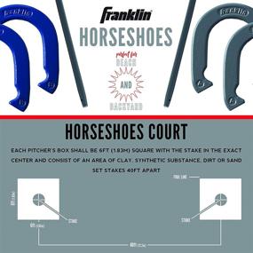 img 1 attached to 🐴 Franklin Sports Horseshoes Set - 4 Horseshoes and 2 Stakes Included - Ideal for Beach or Backyard Horseshoe Play - Traditional Outdoor Game