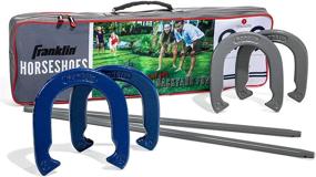 img 4 attached to 🐴 Franklin Sports Horseshoes Set - 4 Horseshoes and 2 Stakes Included - Ideal for Beach or Backyard Horseshoe Play - Traditional Outdoor Game