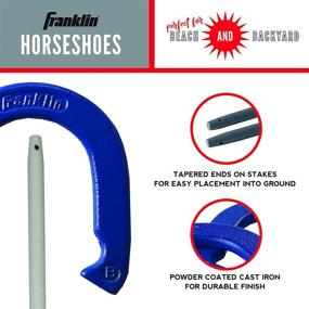 img 2 attached to 🐴 Franklin Sports Horseshoes Set - 4 Horseshoes and 2 Stakes Included - Ideal for Beach or Backyard Horseshoe Play - Traditional Outdoor Game