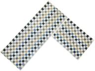 🌊 easychan non-slip rubber backed kitchen mat doormat area rugs set (blue mosaic, 17"x23" + 17"x47") logo