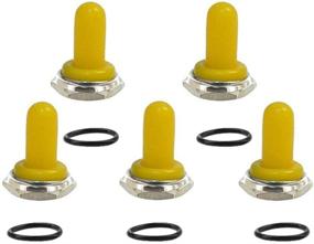img 4 attached to ESUPPORT Yellow 12Mm Rubber Rocker Toggle Switch Knob Hat Waterproof Boot Cover Cap Dustproof Oil Resistant Pack Of 5