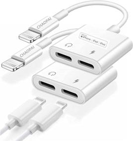 img 4 attached to 🎧 Apple MFi Certified Dual Lightning iPhone Splitter & Headphones Adapter: 4-in-1 Audio+Charge+Call+Volume Control | Compatible with iPhone 6/6S/7/8/X/XR/XS/11/12/13 | 2-Pack