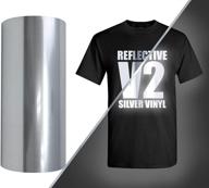 👕 v2 pro silver reflective metallic heat transfer vinyl film - premium htv (12" x 3ft) logo