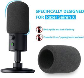 img 1 attached to 🎙️YOUSHARES Razer Seiren X стриминговый микрофон с подвесным кронштейном, поп-фильтром и ветрозащитным ковриком из пены