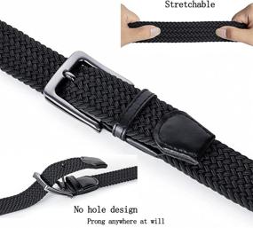 img 2 attached to AGEA Elastic Stretch Woven Braided Men's Accessories for Belts