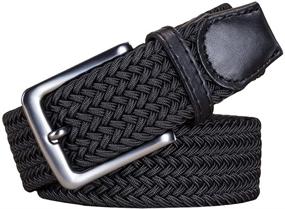 img 3 attached to AGEA Elastic Stretch Woven Braided Men's Accessories for Belts