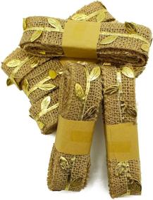 img 2 attached to 🎁 Burlap Gold Leaf Ribbon and Silver Leaf Ribbon for Gift Wrapping, DIY, and Crafting - Pack of 6 Silver Rolls & 6 Gold Rolls, 9.6-inch Wide Rolls with 13 Yards Length