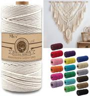 🧶 natural cotton macrame rope 3mm x 328ft ivory - for wall hanging, plant hanger, dream catchers, diy crafts knitting tapestry - soft undyed cotton rope by micv logo