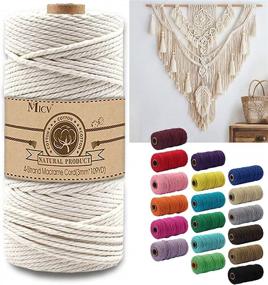 img 4 attached to 🧶 Natural Cotton Macrame Rope 3mm X 328ft Ivory - for Wall Hanging, Plant Hanger, Dream Catchers, DIY Crafts Knitting Tapestry - Soft Undyed Cotton Rope by MICV