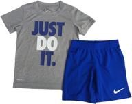 👶 nike baby boys' just do it short sleeve & shorts set (size 5, game royal) - stylish and confortable! logo