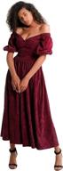 👗 lipinskaya brand corduroy off-the-shoulder maxi dress - women's midi length dress logo