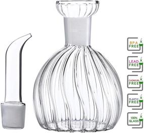 img 3 attached to 18 oz/540 ml Clear Glass Olive Oil Dispenser Bottle with Pourers - Oil & Vinegar Cruet, No Funnel Needed - Olive Oil Carafe Decanter for Kitchen and BBQ, Olive Oil Dispenser Bottle