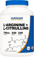 💪 enhance stamina and performance with nutricost l-arginine l-citrulline complex 750mg - non-gmo | 240 capsules logo