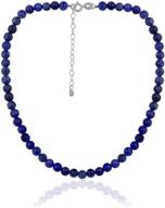 💎 sea of ice gemstone necklace - 6mm round beads, 14" length with 2" extender and sterling silver spring ring clasp logo