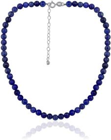 img 4 attached to 💎 Sea of Ice Gemstone Necklace - 6mm Round Beads, 14" Length with 2" Extender and Sterling Silver Spring Ring Clasp