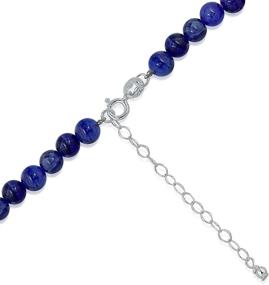 img 3 attached to 💎 Sea of Ice Gemstone Necklace - 6mm Round Beads, 14" Length with 2" Extender and Sterling Silver Spring Ring Clasp