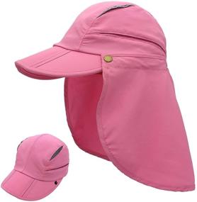 img 4 attached to UPF 50+ Sun Protection Kids' Bucket Hat 👒 with Removable Neck Flap - Ideal for Boys and Girls