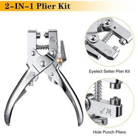 img 1 attached to 🛠️ 3/16 Inch Grommet Tool Kit with Eyelet Plier Set and 200 Pieces of Grommets Eyelets for Shoes, Clothes, Bags, Crafts Supplies – Hand Press Pliers Included