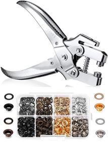 img 4 attached to 🛠️ 3/16 Inch Grommet Tool Kit with Eyelet Plier Set and 200 Pieces of Grommets Eyelets for Shoes, Clothes, Bags, Crafts Supplies – Hand Press Pliers Included