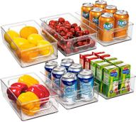 ecowaare clear plastic refrigerator organizer bins - 6 pack stackable food storage bins for pantry, fridge, cabinet and kitchen organization - bpa free, 10x 6 x 3 inches logo