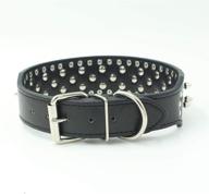 🐶 stylish and durable bonawen leather dog collar with spikes for large and medium dogs - 2" width logo