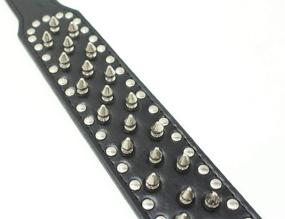 img 3 attached to 🐶 Stylish and Durable BONAWEN Leather Dog Collar with Spikes for Large and Medium Dogs - 2" Width