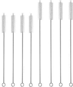 img 4 attached to 🌪️ Set of 8 Straw Cleaner Brushes - (2 Sizes) 8 Inch and 9.5 Inch Cleaning Brushes with Nylon Bristles and Bendable Stainless Steel Handle for Tumbler, Sippy Cup, Pipes, Tubes - Easy Cleaning Solution