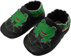 img 2 attached to Yalion Crawling Slipper Toddler Leather Boys' Shoes ~ Slippers