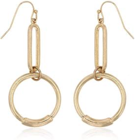 img 4 attached to Lightweight Geometric Earrings Quatrefoil Oval_WornGold