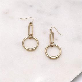 img 2 attached to Lightweight Geometric Earrings Quatrefoil Oval_WornGold