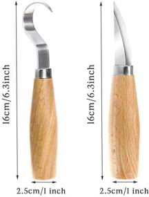 img 3 attached to 🔪 Wood Carving Tools Set of 2 - Hook Knives for Spoons, Crooked Chip Knife for Whittling Cups, Bowls - Ideal for Beginners