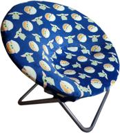 🪐 super soft and stretchy slip cover for saucer/moon chair (blue green baby yoda) logo