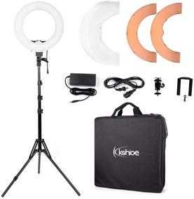 img 4 attached to Kshioe 14'' Dimmable LED Ring Light: Perfect Lighting Kit for Makeup, Photography, and YouTube Video Shooting