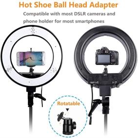 img 1 attached to Kshioe 14'' Dimmable LED Ring Light: Perfect Lighting Kit for Makeup, Photography, and YouTube Video Shooting