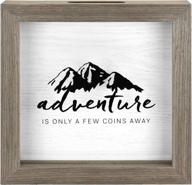 💰 stylish mcs adventure fund bank shadowbox in gray woodgrain: a savvy solution for saving! логотип