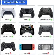 🎮 enhance gaming precision with playvital blue ergonomic stick caps thumb grips for ps5, ps4, xbox series x/s, xbox one, switch pro controller - 3 height options, diamond grain & crack bomb design logo
