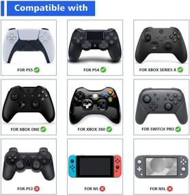 img 4 attached to 🎮 Enhance Gaming Precision with PlayVital Blue Ergonomic Stick Caps Thumb Grips for PS5, PS4, Xbox Series X/S, Xbox One, Switch Pro Controller - 3 Height Options, Diamond Grain & Crack Bomb Design