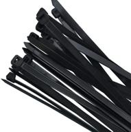 🔗 16-inch heavy duty nylon zip ties - 100 pack, industrial quality, 3-latch strong locks, 60lb tensile strength, black - environmentally friendly logo