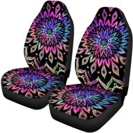 🌸 polero aztec tribal boho mandala flower women decorative car seat covers - front saddle blanket cover for girly interior protection and accessories logo