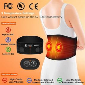 img 3 attached to ⚡ Heated Back Brace for Women: Cordless Rechargeable Heating Pad with 5V 10000Mah Massager for Effective Lower Back Pain Relief and Lumbar Therapy