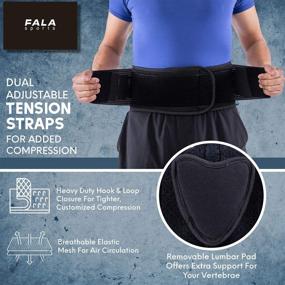 img 1 attached to 🏋️ FALA Sports Back Brace - Lower Back Support Belt for Herniated Disc and Sciatica Pain Relief - Adjustable Compression Straps, Enhanced Support with 5 Reinforced Ribs and Removable Lumbar Pad - Ideal for Men and Women