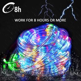 img 1 attached to 🌞 Enhance Your Outdoor Décor with JMEXSUSS 200 LED Solar Rope Lights: Versatile & Colorful Trampoline Lights for Fence, Gazebo, Yard, Walkway, Path